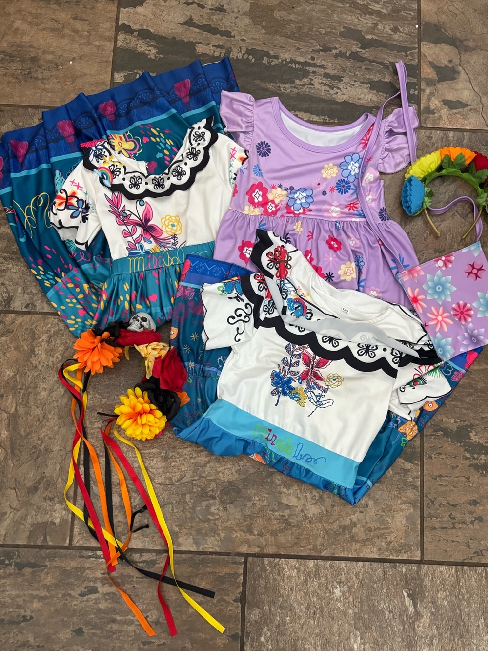 Girls mirabelle dress Floral Dress & Skirt Set with Hair Accessories